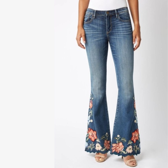 DRIFTWOOD | Jeans | Driftwood Farrah Flare Isla Embroidered Floral ...